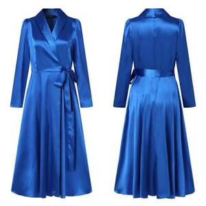 Women Casual Long Robe Stylish Long Sleeve nightgown Satin Dress Tailor-made