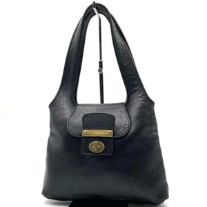 Miu Miu tote bag leather turnlock 90s vintage black size 22x30x5cm 2405M* - Picture 1 of 7