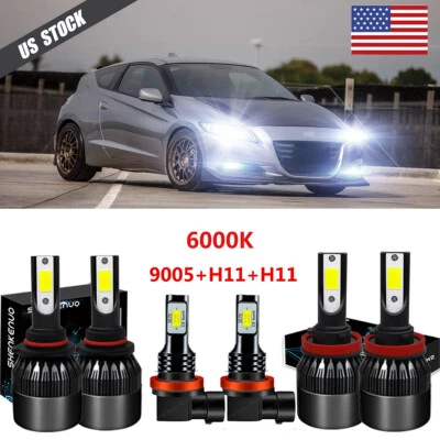 For Honda CR-Z 2011 - 2016 CRZ 6x White LED Headlight High/Low Beam Fog Bulbs NB - Image 1 of 4