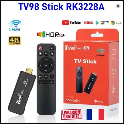 Clé TV Android 12.1 4K HD – 2G/16G Double WiFi 2.4G/5G Lecteur Multimédia - Photo 1/3