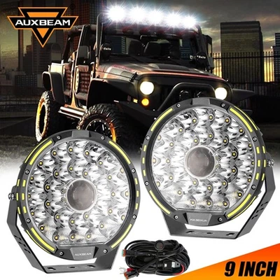 AUXBEAM 360-PRO 9" 270W 37776LM LUCES DE CONDUCCIÓN LED TODOTERRENO PARA CHEVY FORD JEEP Foto 1 de 4