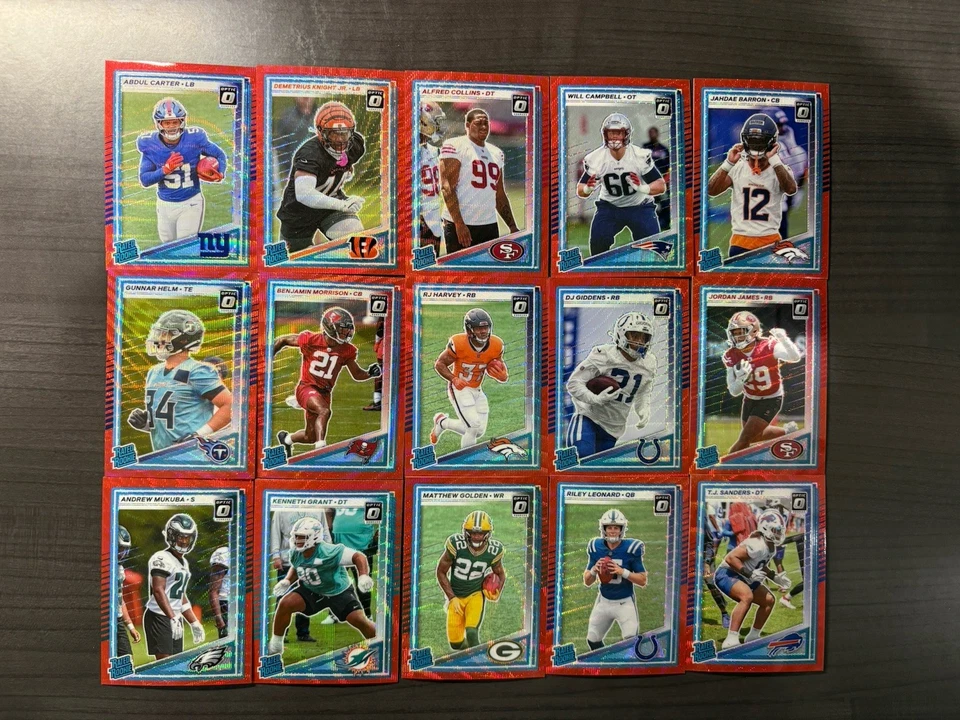 Lote de novato Panini Donruss Optic Rated Rookie 2025 vista previa onda roja (15) Foto 1 de 1