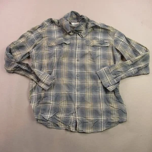Columbia Shirt Mens Large Long Sleeve Button Front Plaid Pocket Outdoors - Picture 1 of 11