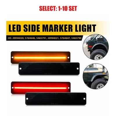 Smoked LED Front Rear Side Marker Lights For 72-91 Jeep CJ5 Grand Wagoneer 4-40x Foto 1 de 4