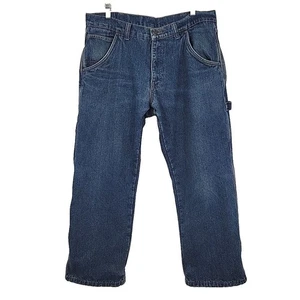 Smiths Mens Flannel Lined Carpenter Jeans Measures Size 36x28 Workwear - Picture 1 of 11