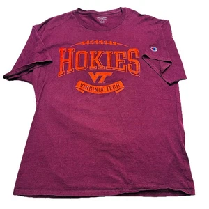 Camisa Champion Logo Adulto XL Hokies Virginia Tech Granate Naranja Quemado - Imagen 1 de 6