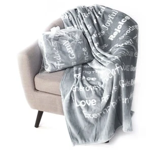 BlankieGram Faith Message Plush Throw Blanket Religious Themed | 5 colors - Picture 1 of 13
