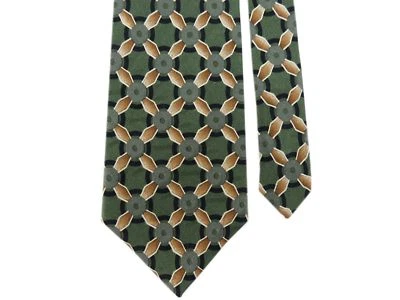 J.T. Beckett 男式 100% 真丝领带绿色/灰褐色/多色 4 x 57 — 第 1/2 张图片