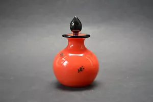Antigua botella checa de perfume de vidrio Art Deco tango Loetz - Imagen 1 de 6