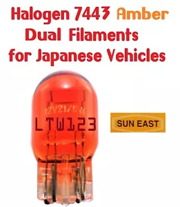 (2 Pieces) Halogen 7443A Amber Double Filament for Japanese Vehicle - Picture 1 of 2