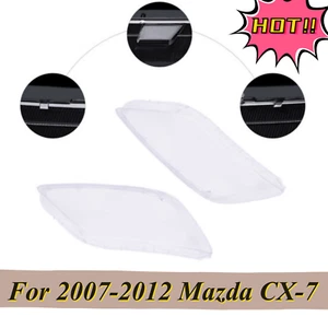Left+Right Fit For 2007-2012 Mazda CX-7 Replacement Clear Headlight Lens Cover - Picture 1 of 15
