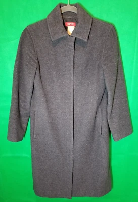 Vintage 90s Esprit Wool Trench Coat Grey Women Small City Slicker Preppy Y2K - Image 1 of 4