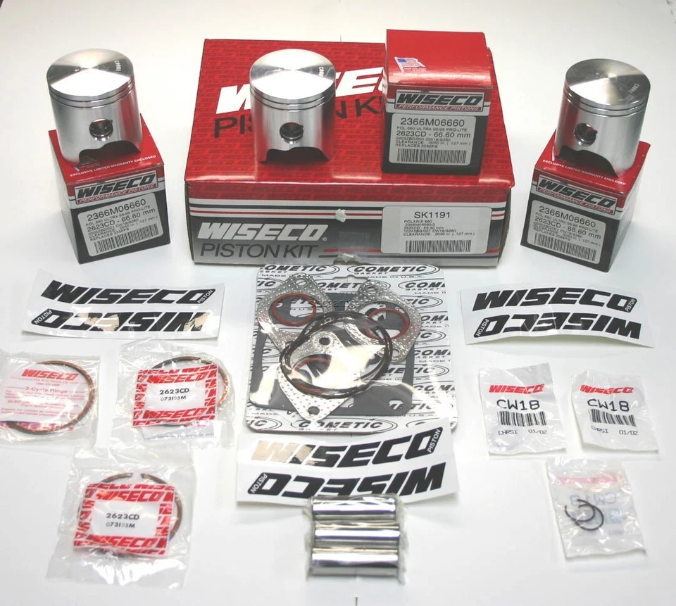 Juego de pistones y juntas Wiseco Polaris Indy Ultra 680, 1996-1998; reconstrucción del motor Foto 1 de 1