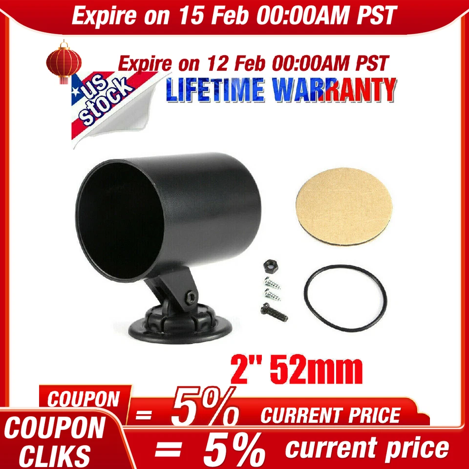 52mm 2" Universal Swivel Single Gauge Mount Holder Dash Pod Meter for Car Truck
