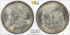 1890 O Morgan Dollar PCGS MS 63 True View Gold Shield - Imagen 1 de 3