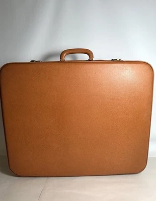 Vintage Suitcase - 1960s Brown Suitcase - Storage Wedding Prop - 24” GC - Image 1 of 4
