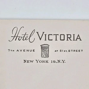 Vintage abgerissen Hotel Victoria 7th Ave @ 51st St New York City NY Umschlag - Bild 1 von 3