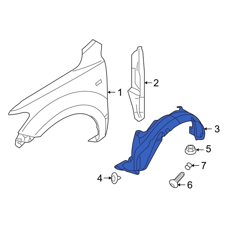 For Hyundai Santa Fe 10-12 Hyundai 868100W200 Front Left Fender Splash Shield Foto 1 de 1