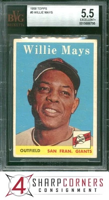 1958 Topps #5 Willie Mays Giants Hof BVG 5,5 Foto 1 de 4