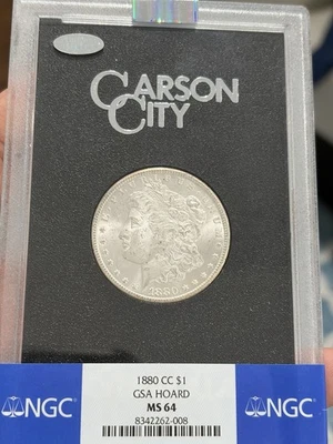 GSA:1880-CC 1 美元 NGC 评级 MS64 - 摩根元 - 更好的日期 — 第 1/3 张图片