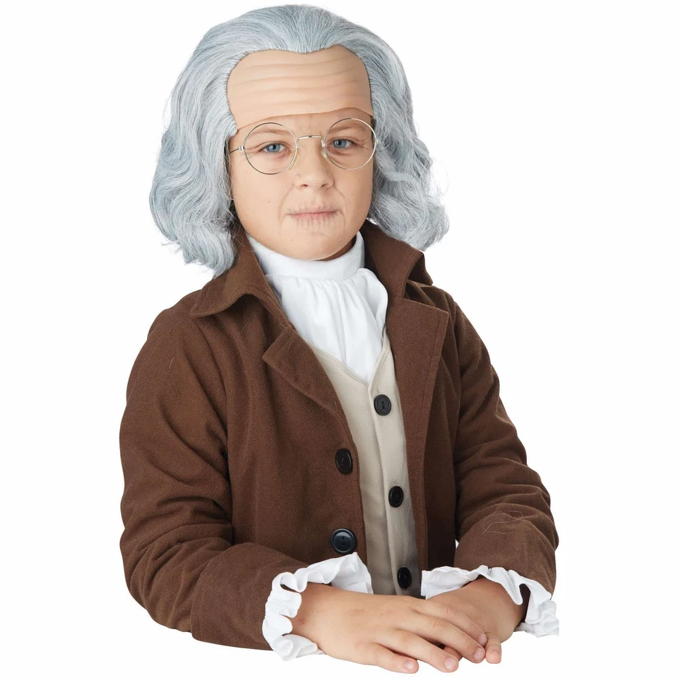 Парик Benjamin Franklin Old Man Bald American Historical Patriot костюм для мальчиков - Изображение 1 из 1