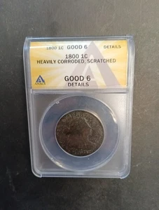 1800 Draped Bust Large Cent ANACS GOOD 6 - Picture 1 of 4