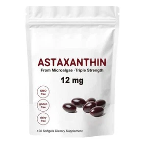 Astaxanthin 12mg Softgels Premium Astaxanthin Antioxidant Supplements 120Counts - Picture 1 of 12