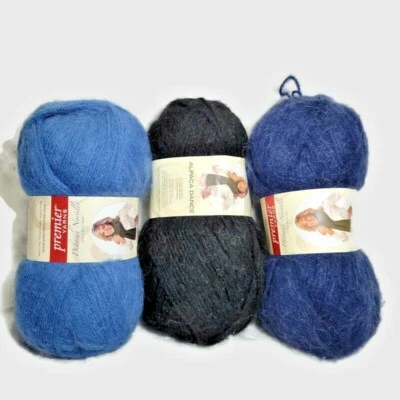 Hilos Premier LakeBlue Midnight Blueberry 3 madejas Deborah Norville baile de alpaca Foto 1 de 4