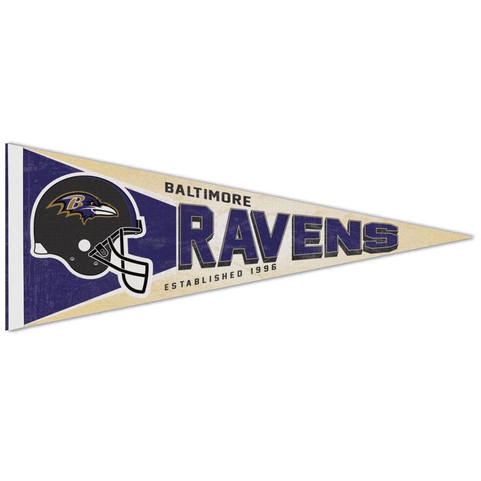 BALTIMORE RAVENS CLÁSICO RETRO ROLL UP FIELTRO BANDERÍN 12"x30" NUEVO WINCRAFT 👀 Foto 1 de 1