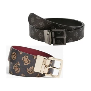Guess Hensley Reversible Merlot Peony Logo Womens Belt - Picture 1 of 7