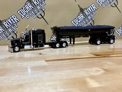 Dcp 1/64 Kenworth W900 Show Parts And Mac Round Dump Trailer Semi Truck Farm Toy - Image 1 of 4