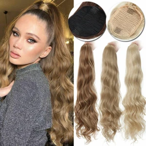 100% Real Thick Drawstring Ponytail Clip In Hair Extension Long Pony Tail 24" US - Picture 1 of 22
