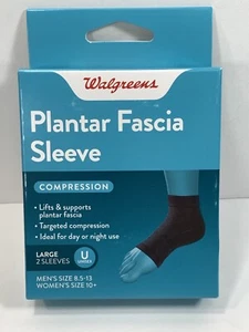 Plantar Fascia Compression Sleeve LARGE Unisex 2 Sleeves Day / Night Walgreens - Picture 1 of 4