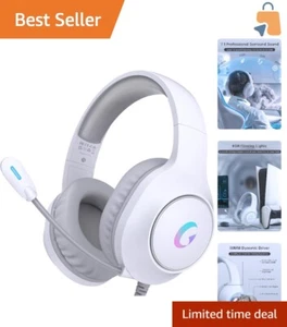 Versatile Light White Gaming Headset with 7.1 Surround Sound & Touch Control - Picture 1 of 11