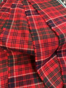 Tartan Scottish Red check wool 2.6 Meters by 13cm - Picture 1 of 2