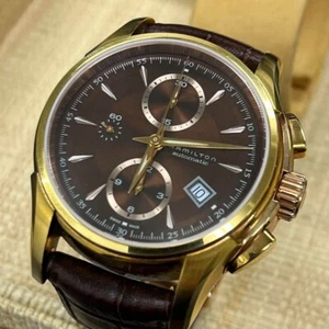 Hamilton Jazzmaster Chronograph Date H326461 Automatic Men's Watch Used W/BOX - Picture 1 of 12