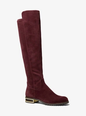 Botas Michael Kors Alicia Merlot Gamuza Sobre la Rodilla Talla 7.5 Foto 1 de 4