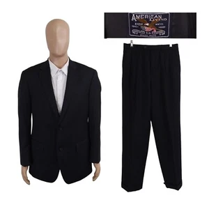 NEW American Living Two Piece 100% Wool Navy Blue Stripe Suit 40R Pants 32X32 - Picture 1 of 15