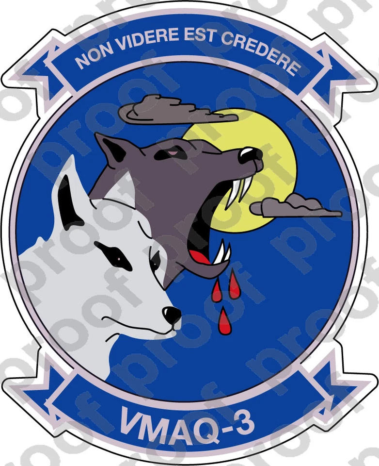 STICKER USMC VMAQ 3 MOON DOGS ooo USMC Lisc No 20187