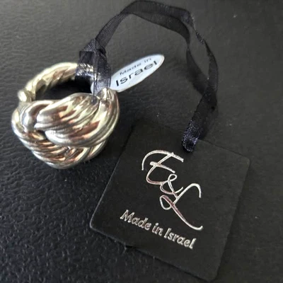 E&L Sterling Silver Electroform over a Wax Chunky Knot Ring  made in Israel - Image 1 of 4