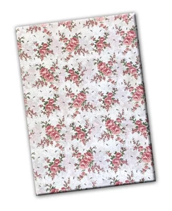 Unbranded, Vintage, White with Pink Roses Floral Print Queen Flat Sheet - Picture 1 of 3