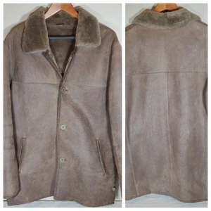 Vintage Goccia exklusive weiche Lammfell Shearling gefütterte Jacke braun Herren 48 - Bild 1 von 7