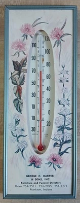 Frankton,Indiana, Harper Furniture-Funeral Home Thermometer/Calender. 1971 - Image 1 of 2