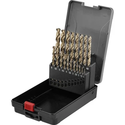 TOOLCRAFT TO-9913155 HSSE-Co 5 Metall-Spiralbohrer-Set 19teilig DIN 338 Zy...