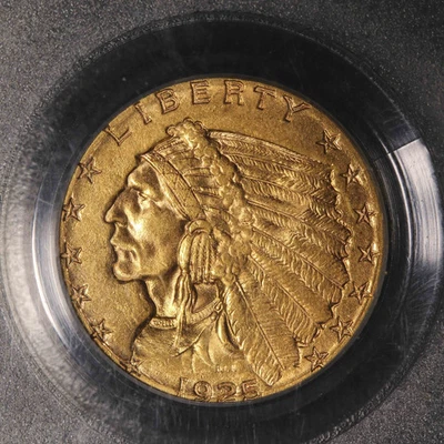 1925 D Gold Quarter Eagles $2 1/2 Indian Head PCGS MS-63 - Image 1 of 3
