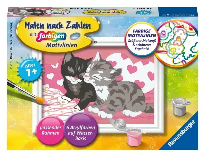 Ravensburger Malen nach Zahlen 28467 - Kuschelkatzen - Kinder ab 7 Jahren