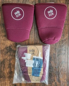 Lot Of 3 SODA SOK Cold Beverage Cup Sleeve, Large, 30-32 Oz., Maroon, NEW!! - Picture 1 of 3