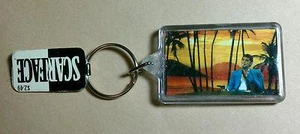 NEW AS IS SCARFACE TONY PACINO GUN SUNSET PALM TREES ZIPPER MOVIE RARE KEYCHAIN - Picture 1 of 2