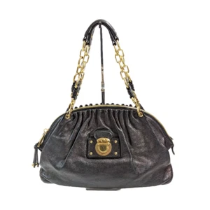 VTG Marc Jacobs Gold Chain Black Leather Purse Italy EUC - Picture 1 of 12