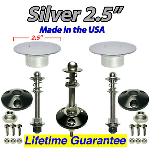 New 2.5" Silver Pair Quick Latch Hood Pins Hood Push Button Latches Mustang USA
